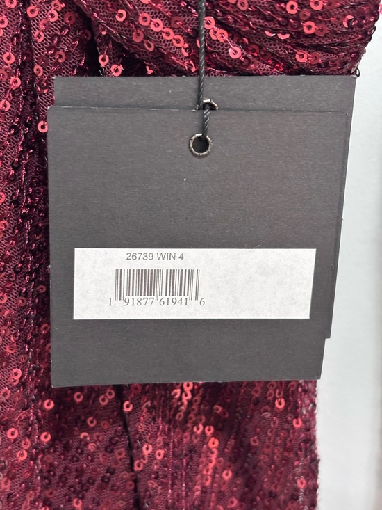 Mac Duggal Wine Sequin Cutout Evening Gown Size 4